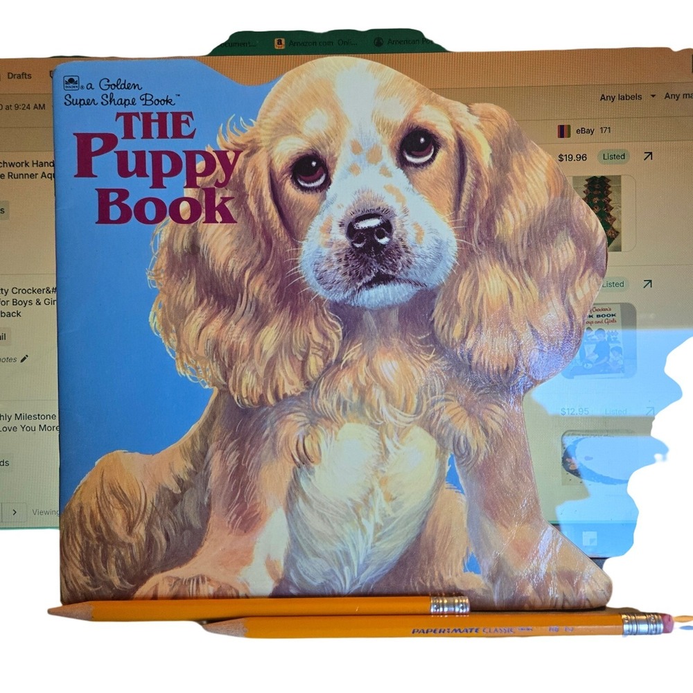 Vintage Golden Shape Book The Puppy Book softcover 1968 collie beagle spaniel